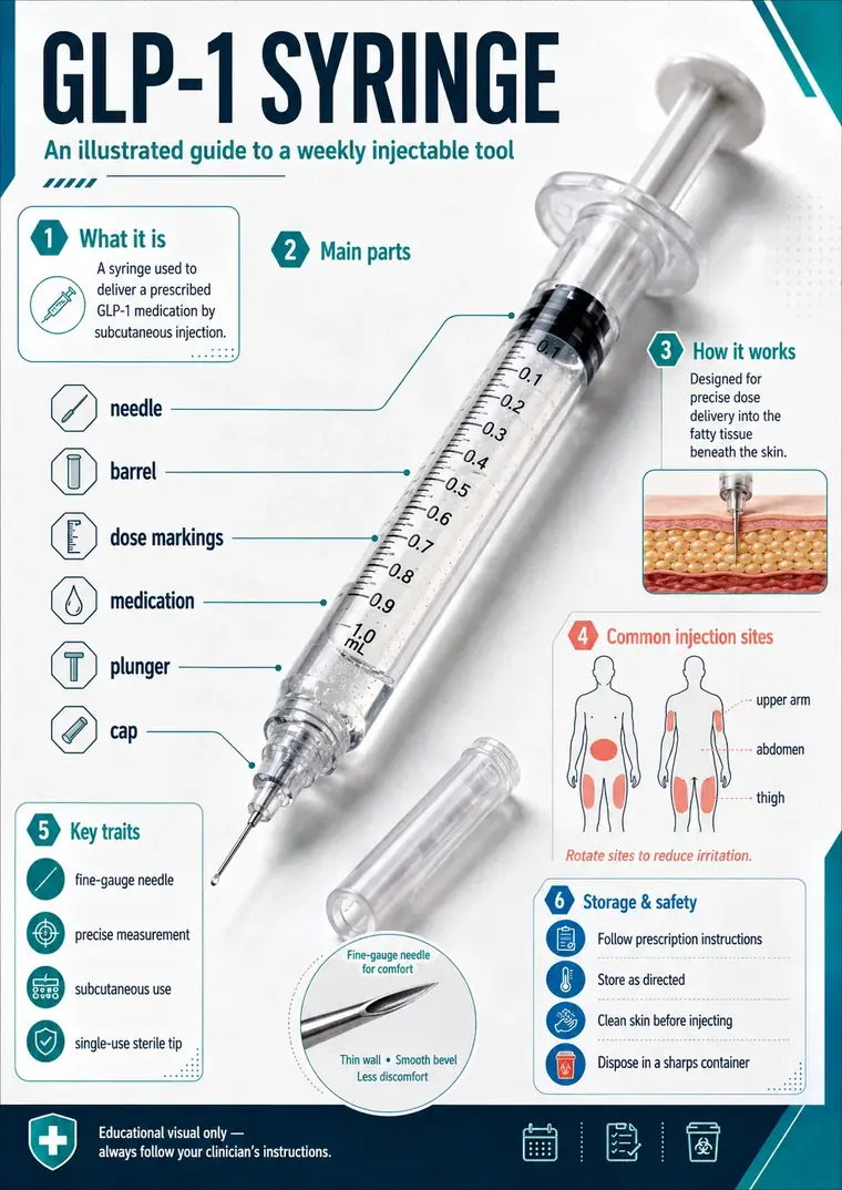 GLP-1 injection basics: parts of the pen, injection sites, and safe handling